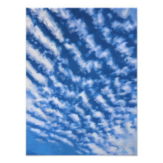 Vibrant Blue Sky With Wispy White Clouds Overhead  Photo Print