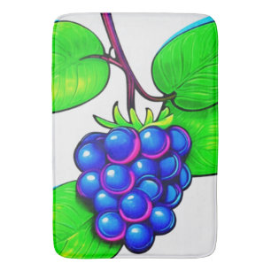 Vibrant Blueberry Pop Art Bath Mat