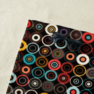 Vibrant Boho Circles Beach Towel
