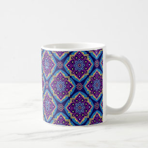 Vibrant Boho Geometric Floral Pattern Coffee Mug