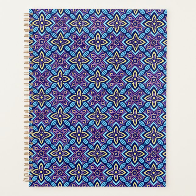 Vibrant Boho Geometric Floral Pattern Planner (Front)