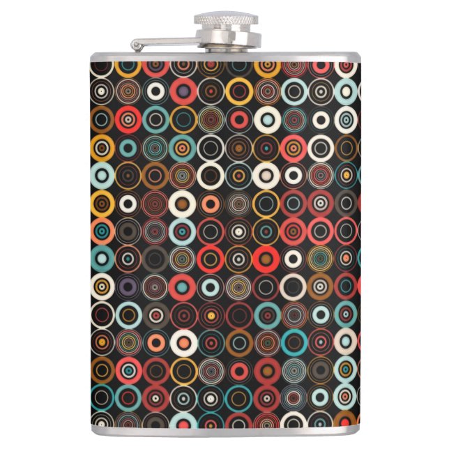 Vibrant Boho Retro Flask (Front)