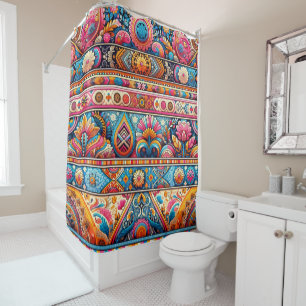 Vibrant Boho Stripes: Eclectic Textile Art