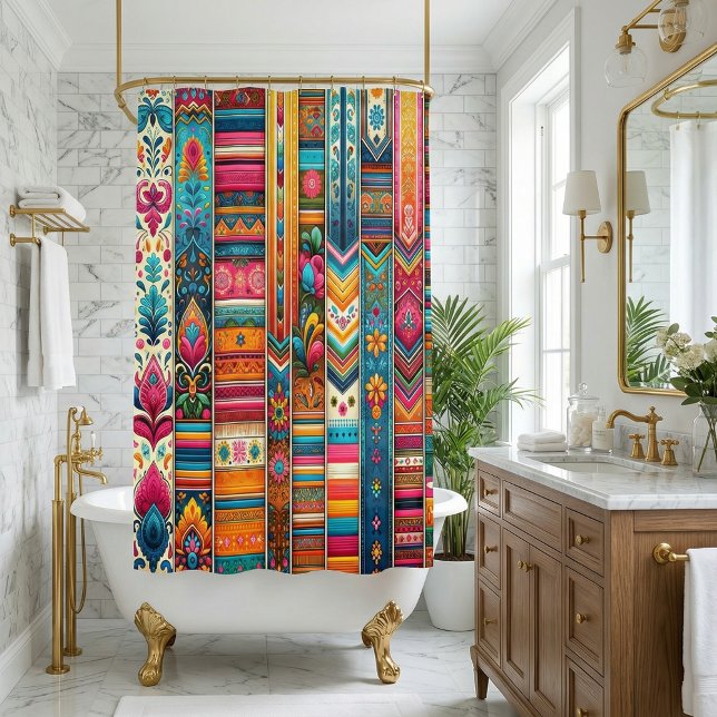 Vibrant Boho Stripes: Eclectic Textile Art (Creator Uploaded)