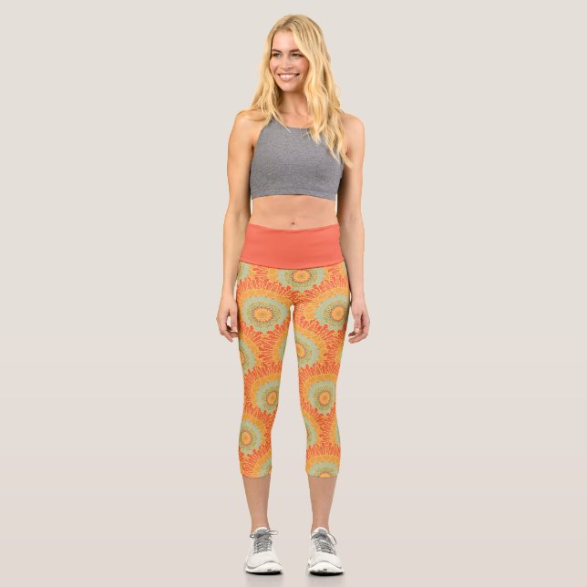 Vibrant Bold Capri Leggings (Front)