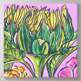 Vibrant Bold Colourful Sunflower Canvas Photo Tile