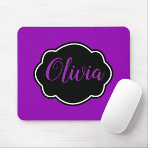 Vibrant, Bold Fuchsia Purple Personalized Mouse Pad