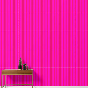 Vibrant, Bold Hot Pink and Red Stripes Wallpaper