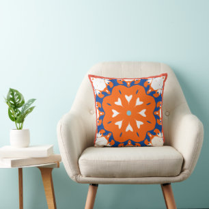 Vibrant Bold Mediterranean-Inspired Throw Pillow