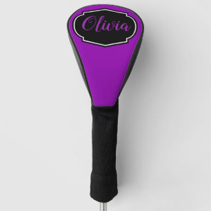 Vibrant, Bold Purple Personalized Golf Head Cover