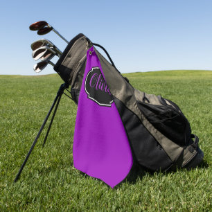 Vibrant, Bold Purple Personalized  Golf Towel