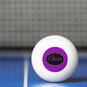 Vibrant, Bold Purple Personalized Ping Pong Ball