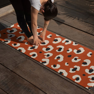 Vibrant Bold Red Leopard Print Yoga Mat