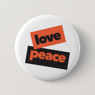 Vibrant, bold, simple, urban design of Love Peace 2 Inch Round Button