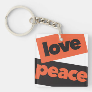 Vibrant, bold, simple, urban design of Love Peace Keychain