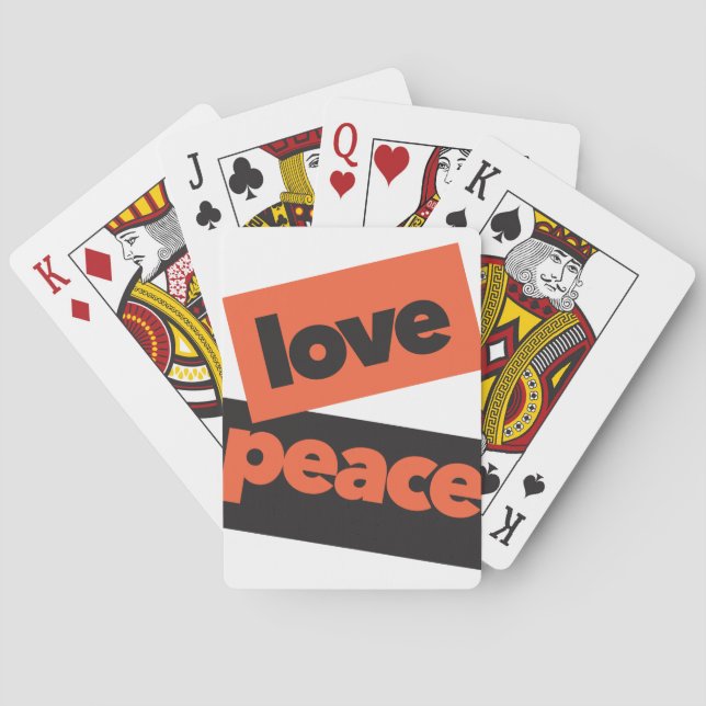 Vibrant, bold, simple, urban design of Love Peace Playing Cards (Back)