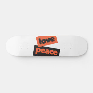 Vibrant, bold, simple, urban design of Love Peace Skateboard