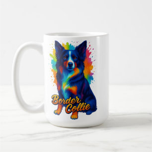 Vibrant Border Collie Pop Art Coffee Mug