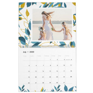 Vibrant Botanical 2020 Editable Year Photo Calendar