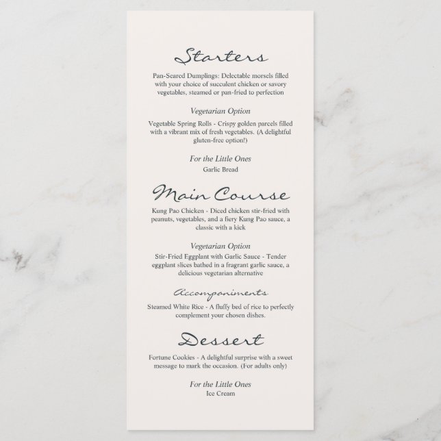 Vibrant Botanical Floral Personalized Wedding Menu (Back)