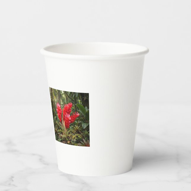 Vibrant Botanical Ginger Blossom Coffee Mug Paper Cups (Front)