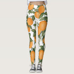 Vibrant Botanical Orange Citrus Summer Clementine Leggings<br><div class="desc">This botanical-inspired design features vibrant oranges and lush greenery</div>