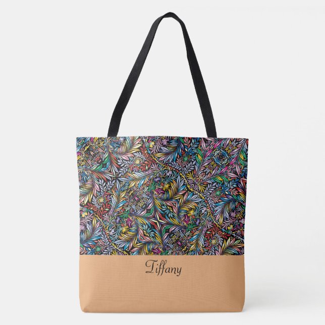 Vibrant Botanical  Tote Bag (Front)