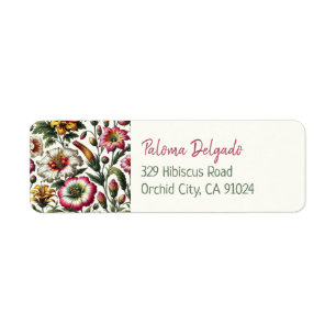 Vibrant Botanical Tropical Flowers Return Address