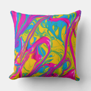 Vibrant Bright Colourful Abstract Throw Pillow