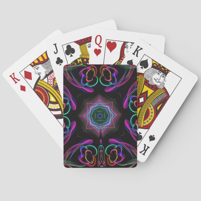 Vibrant Bright Colourful Neon Abstract Playing Cards (Back)