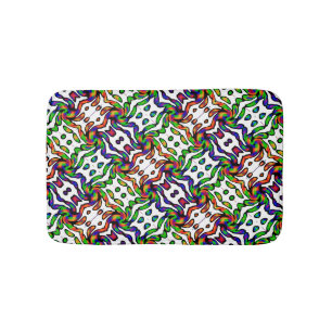 Vibrant Bright Colourful Pattern Bath Mat