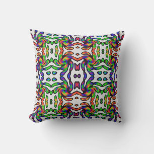Vibrant Bright Colourful Pattern Outdoor Pillow