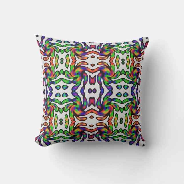 Vibrant Bright Colourful Pattern  Outdoor Pillow (Front)