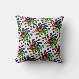 Vibrant Bright Colourful Pattern  Throw Pillow