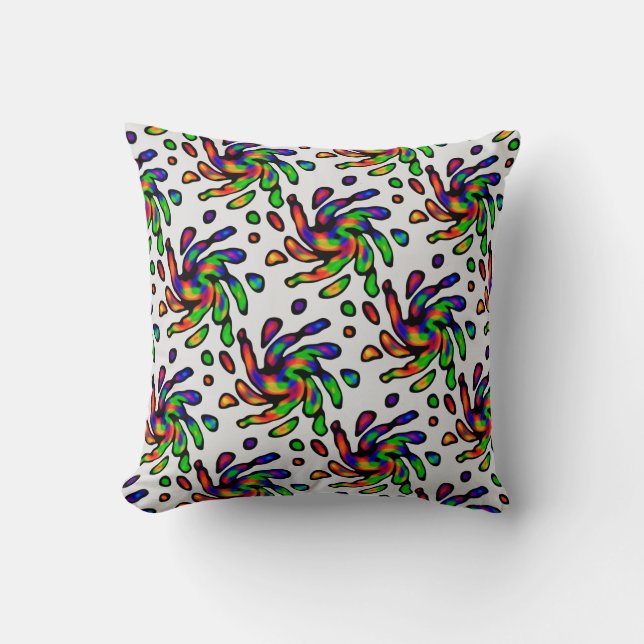 Vibrant Bright Colourful Pattern  Throw Pillow (Front)