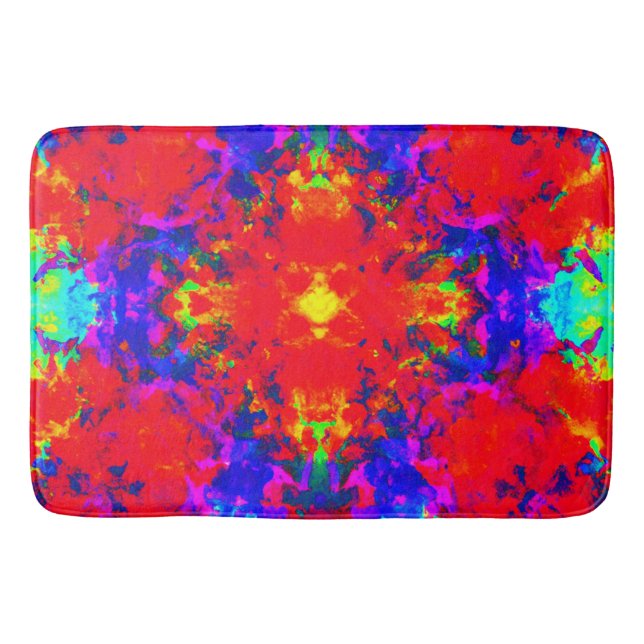 Vibrant Bright Colours Pattern Art Bath Mat (Front)