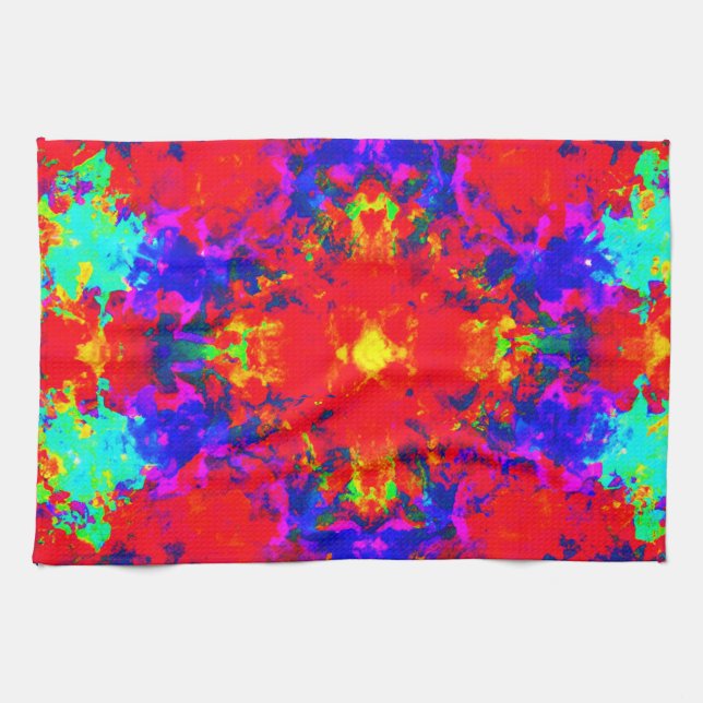 Vibrant Bright Colours Pattern Art Kitchen Towel (Horizontal)
