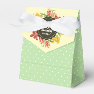 Vibrant Bright Spring Flowers Wreath Birthday Favor Box