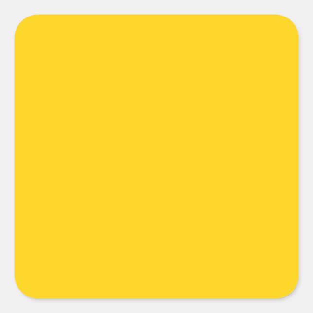 Vibrant Bright Yellow Customizable Solid Colour Square Sticker (Front)
