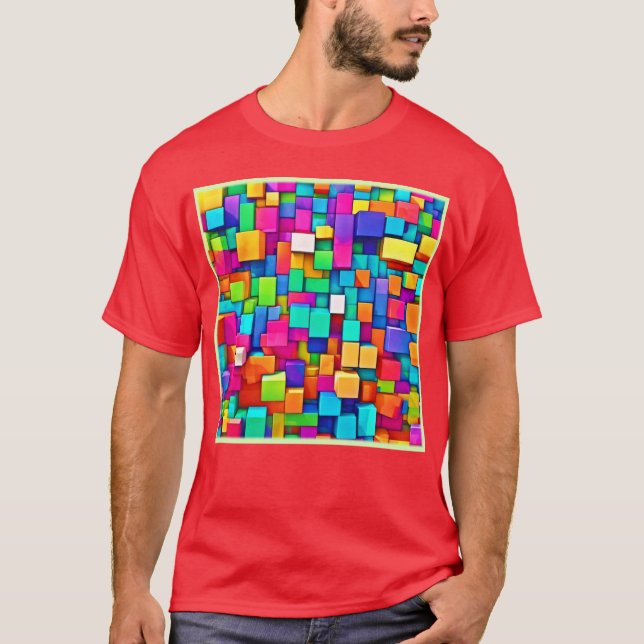 Vibrant Broken Blocks T-Shirt (Front)