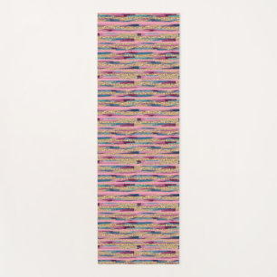 Vibrant Brushstroke Stripe Pattern Yoga Mat