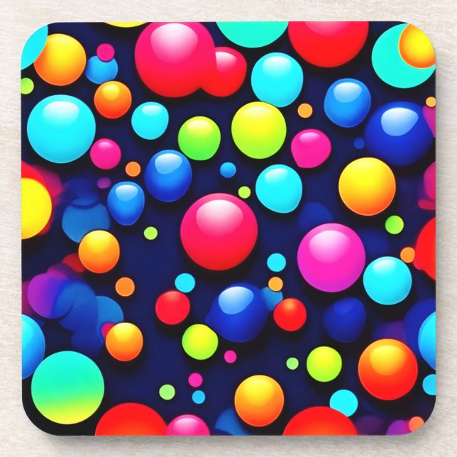 Vibrant Bubble Pop Art Coaster (Front)
