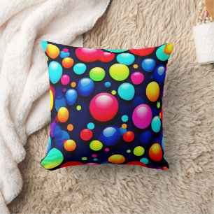 Vibrant Bubble Pop Art Throw Pillow