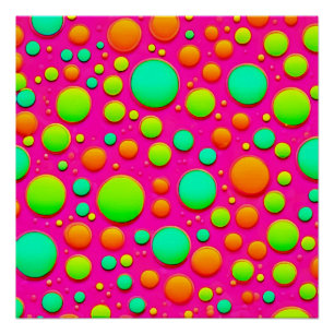 Vibrant Bubble Pop of Colour Design Poster