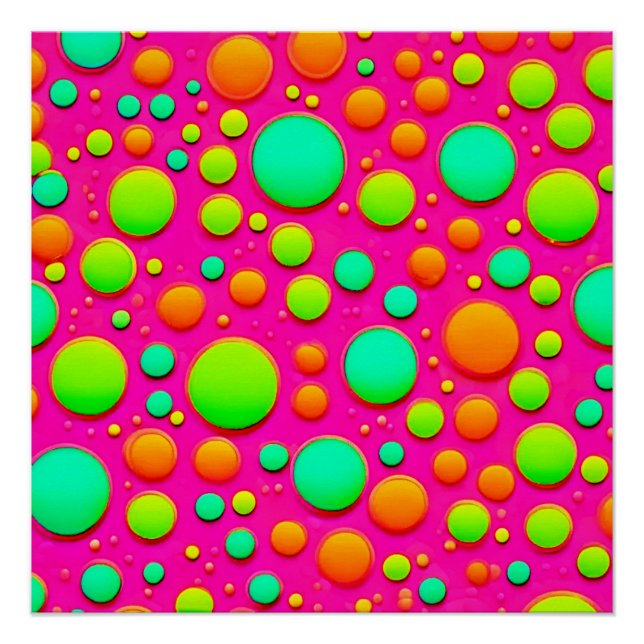 Vibrant Bubble Pop of Colour Design Poster (Front)