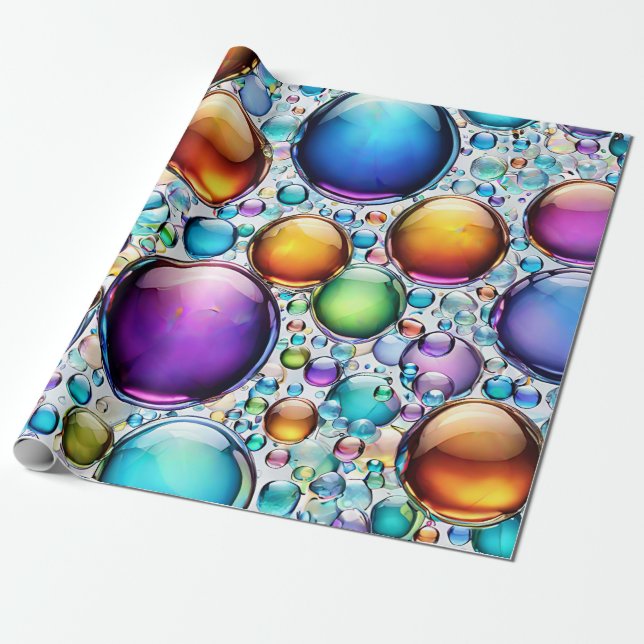 Vibrant Bubbles Wrapping Paper (Unrolled)