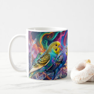 Vibrant budgies. Mug