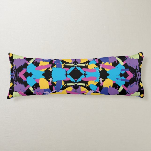 Vibrant Burst: Random Colour Splashes Body Pillow (Front)