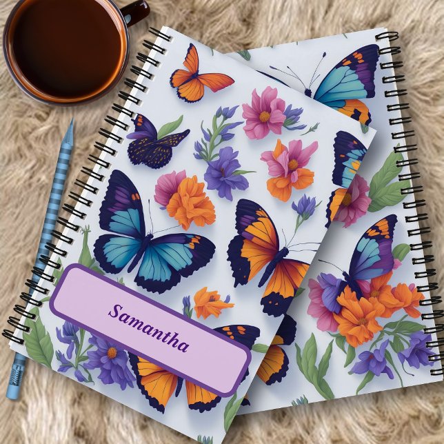 Vibrant Butterflies and Flowers  Notebook (Creator Uploaded)