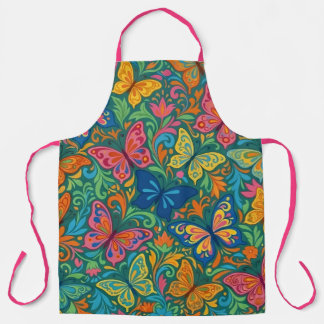 Vibrant Butterfly Culinary Apron